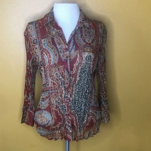 Bay Studio Career Shirt Crinkle Button Down M